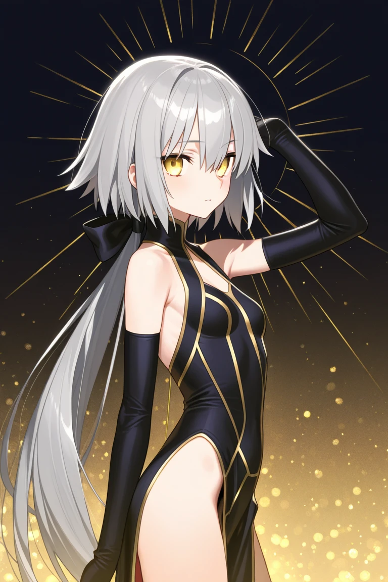 <lora:xl_xing girl-000008:0.8>,xing girl,Gray hair,Yellow Eyes,bodysuit