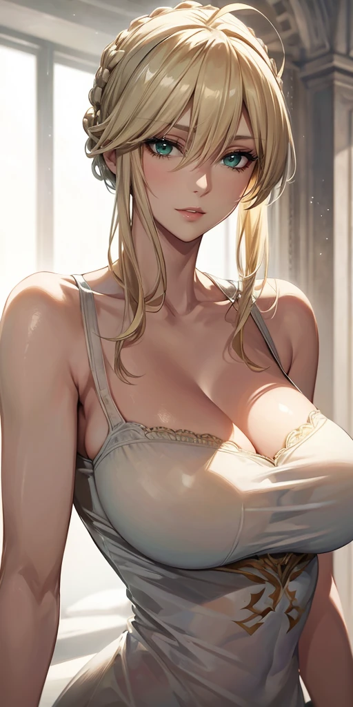 Elegant mature woman, milf, blue eyes, blonde hair, soft light, high detailed, 4k resolution, high quality, beautiful cg