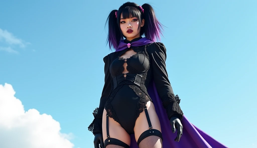  A 2 gothic punk goth girl, perfect face, beautiful Asian woman with long White hair in curls and coils, very cute and           beautiful girl, (highly detailed beautiful face), high detailed fingers, (Deep Purple corset with detailed frills), detailed face,
]cowboy shot, looking at viewer, Standing, white panties. intricate details, cinematic scene, detailed background, solo, dynamic angle,  ((beautiful big blue eyes looking down at the viewer, black shiny lipstick, perfect Asian goth cyber makeup)) double d breast, detailed cute face, white hair, gothic punk fashion, highly detailed gothic fashion, short skirt, heavy make up,),(dark black lipstick), size, Backlight effect, lens flare, depth of fields, blurry background, Detailedface,1 girl, Detailed eyes, ,(thigh up shot image :1.5), Black gloves. Walking in the rain. Moonlight shines on her face. Sombre setting