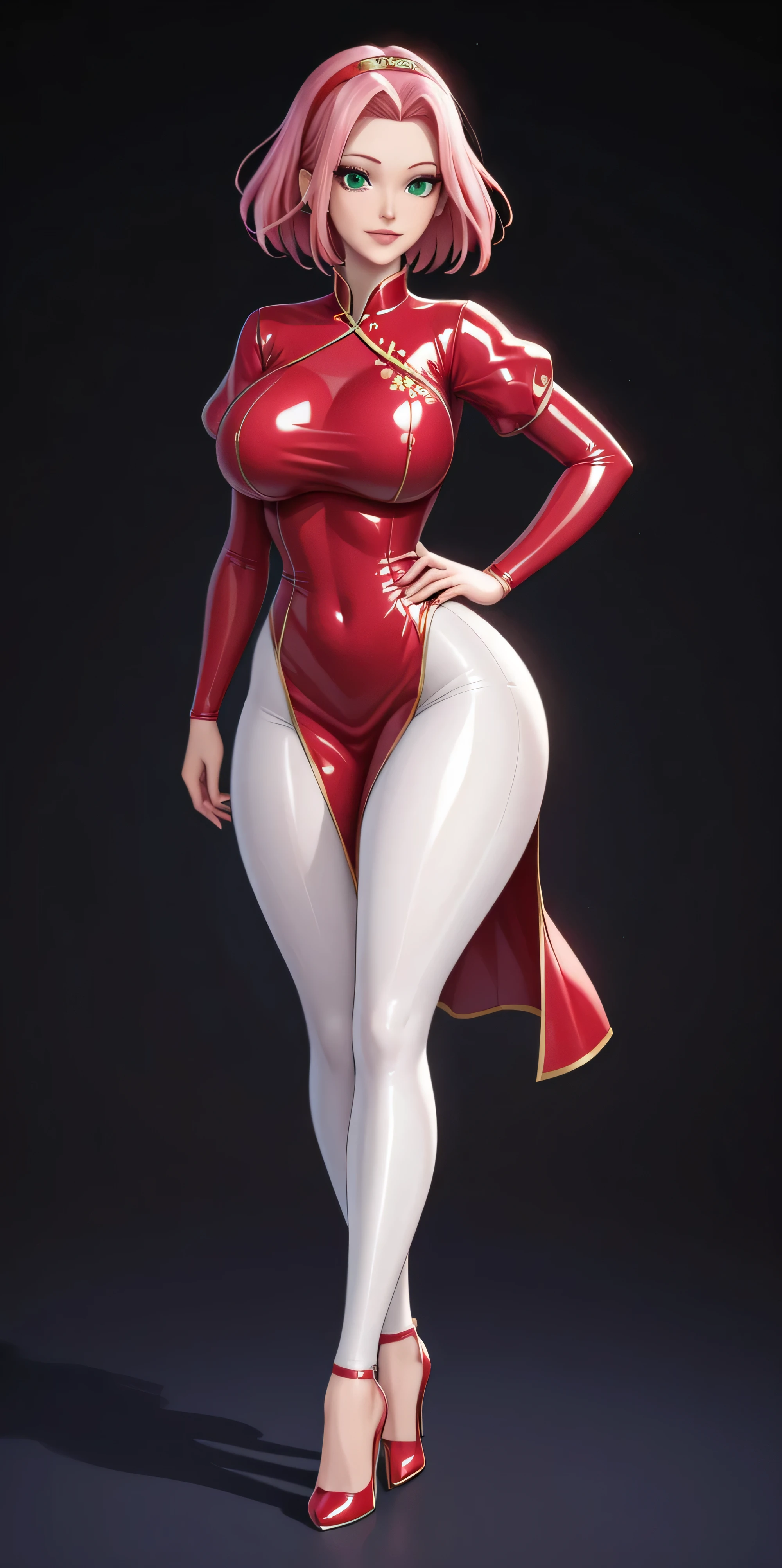 ((masterpiece:1.2、top-quality)), ((Put your hands on your chest)), ((Shy face)), ((Troubled eyebrows)), ((red blush)), 1 Whole body of a girl, elvish, ((silber hair)), Red Eyes, bob cuts, Braided hair, rubbersuit, body suit, Full body tights, inside in room, speculum, gender change, concept-art, beautiful anime scene, Beautiful anime scenery, top-quality, masterpiece