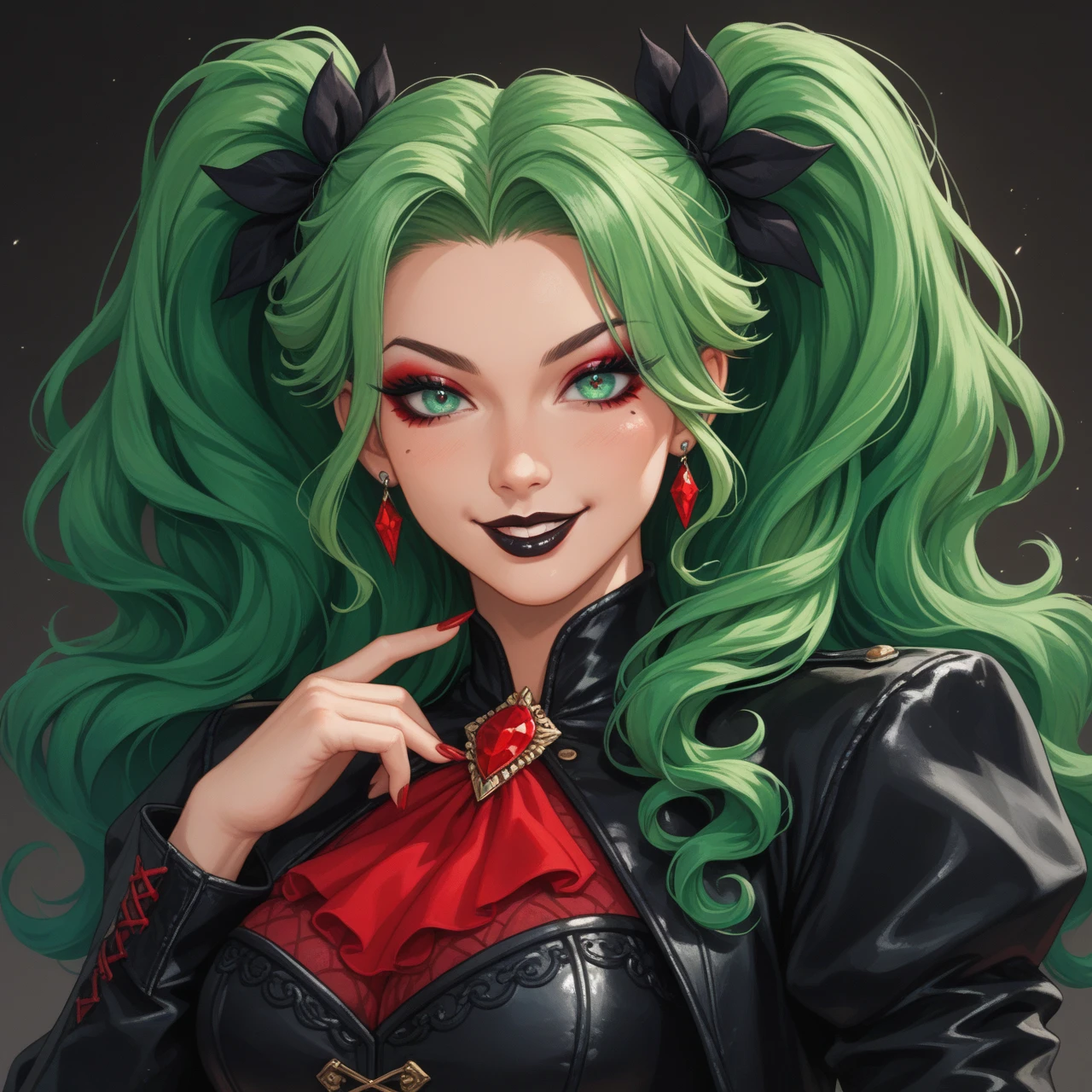 digital painting style, green hair, clown makeup, halloween, digital art