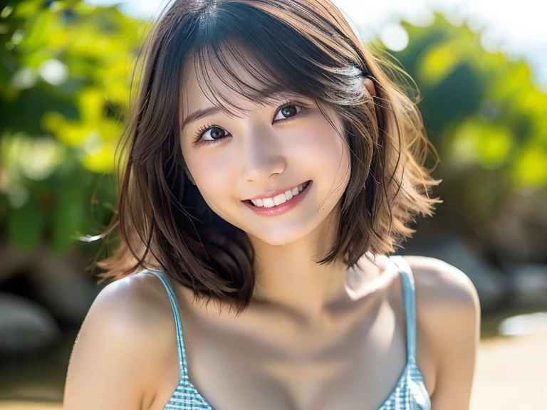 one person&#39;s, (beautiful girl, Delicate:1.3), (:1.3),
break,  (Colorful bras:1.2),
break, (bamboo forest　background:1.2),
break, Shy laugh, Very beautiful eyes, (Symmetrical eyes:1.3),
break, (D cup breasts:1.3), Brown eyes, Parted bangs, Brown bob cut hair, Round face, cute,
break, (Eye and facial details:1.0),
break, (masterpiece, Highest quality, Very detailed, Detailed face, 8k)