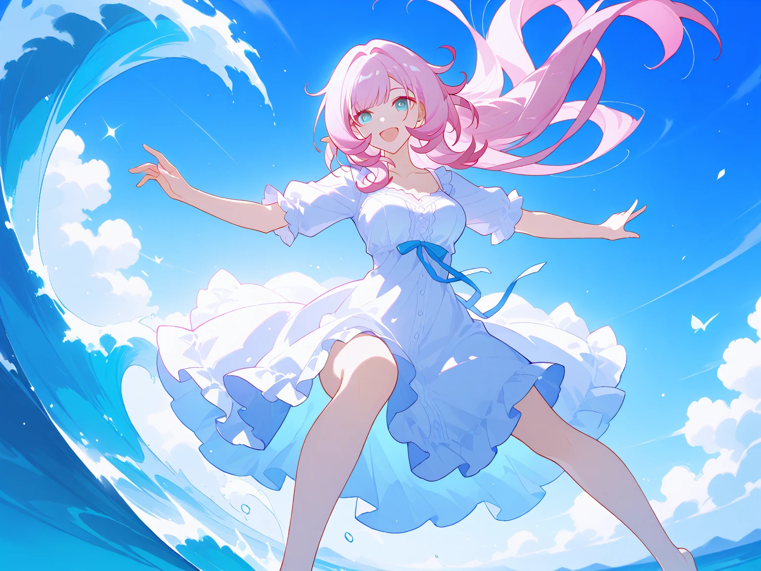 Nino Nakano riendo,Pose sexy,vestido abrigada ,lago de hielo luz de luna