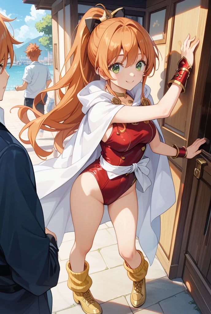 score_9,score_8_up,score_7_up,18 year old,1girl,asuna \(sao-alo\), sword art online,yuuki asuna,nsfw,brown eyes, brown hair, long hair, bangs, braid,standing,hand on hip, holding cup,(drunk-smirk),blush,large breasts,brown hair,parted hair,long hair,barefoot,red Slingshot swimsuit,plunging neckline,center opening,cleavage,navel,earrings,bracelet,roof pool-party,cityscape,night ,multiple-people,surrounding by 5 boys(strong men),