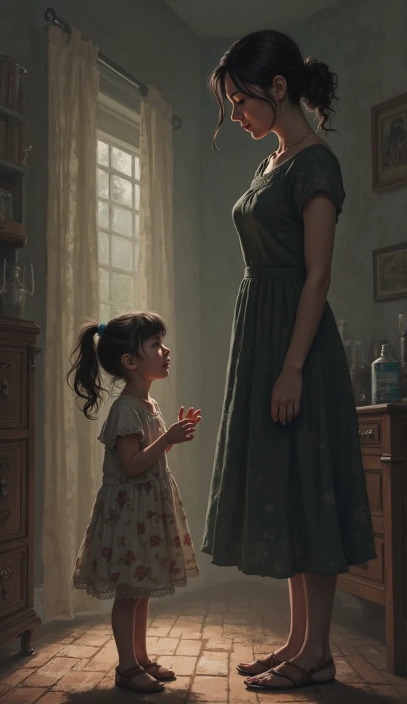CRYING GIRL LOCKED UP AND HER ANGRY NANNY IN FRONT (cheered up)