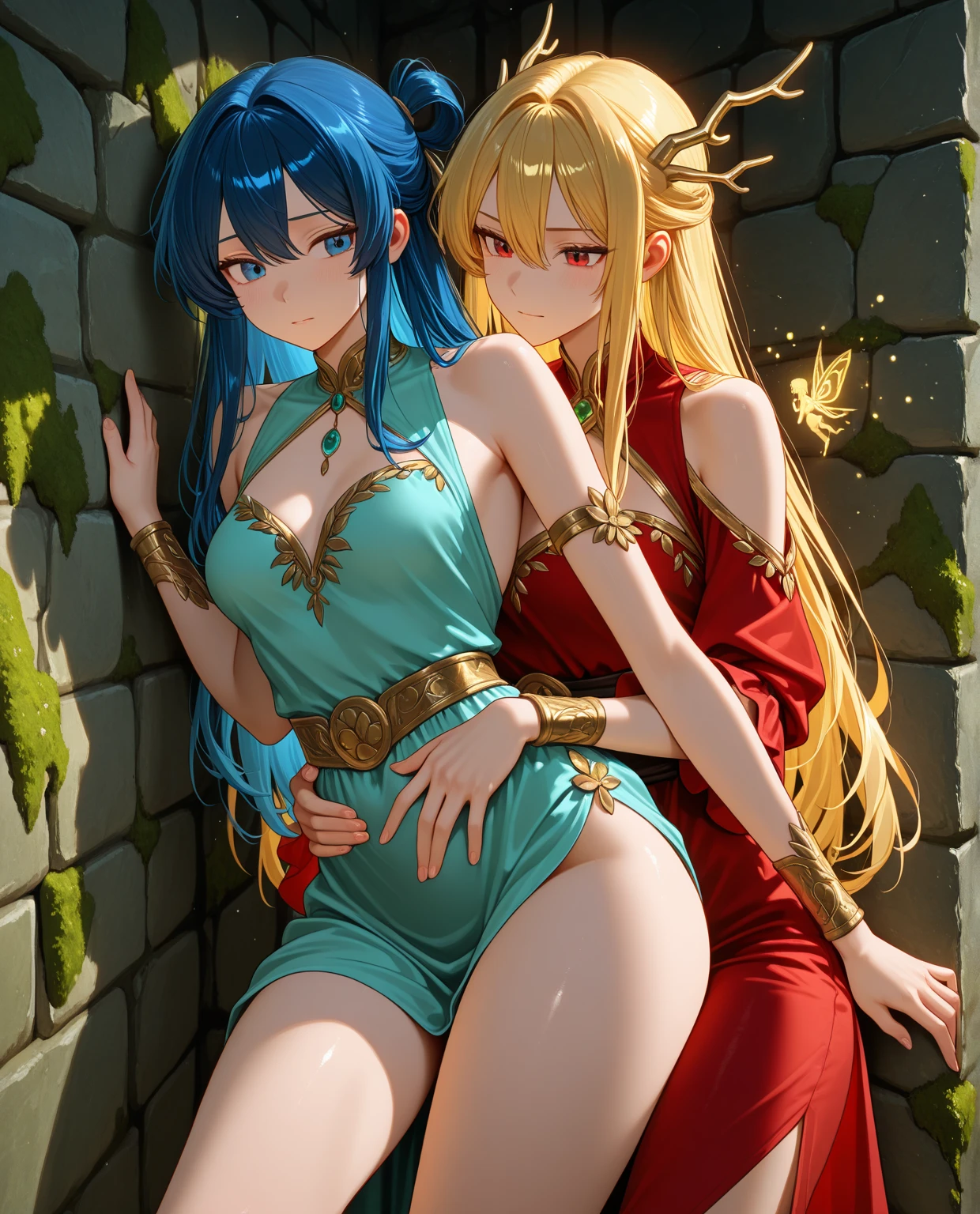 (Odaliscas em um harem), (bedroom), (lua),(noite),(sedutora),(carinhosa),(Dancer's body) ( coxas grossas)(pernas longas) (artgerm) (sakimichan)