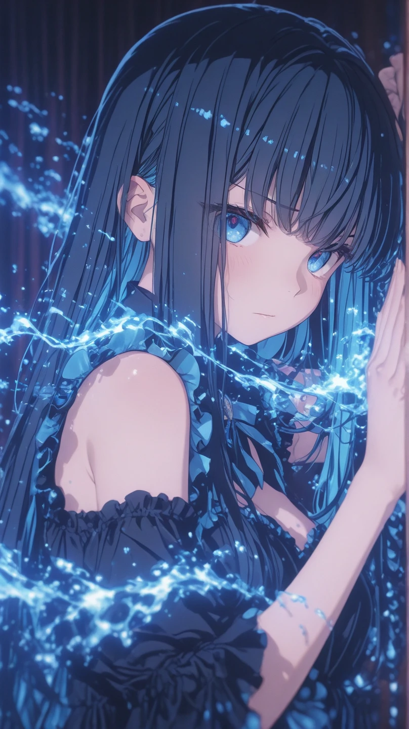 ,巨作, Best quality,8K, superhighresolution,The heroine sits alone in a dimly lit room,Raindrops outside the window ran down the glass,Falls on her cheek。Her tears mixed with rain,blurred her eyes。There was silence and sadness in the room,It reflects the loneliness and exhaustion of her soul。
