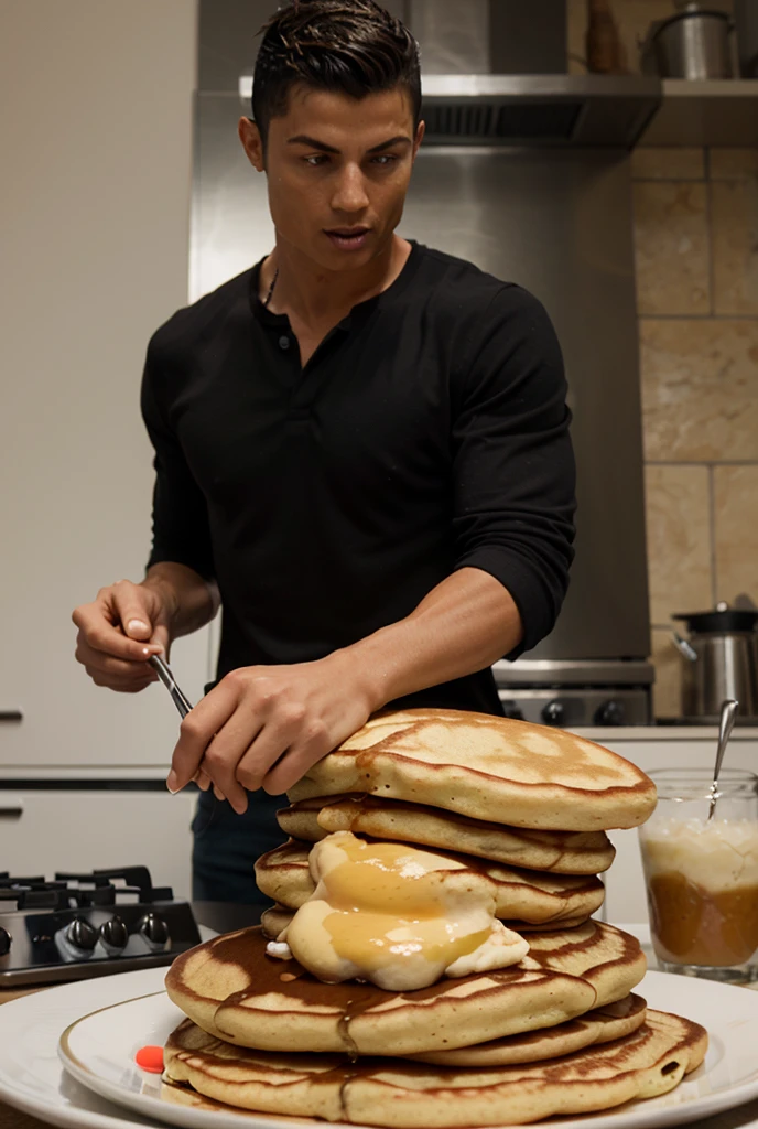 photorealistic, best quality, masterpiece, extremely detailed, sexy, homoerotic, extremely handsome, 30 year old muscular vietnamese man, muscular, (laughing out loud), wearing only apron, in kitchen, toasted bread pops out of a toaster, almost catches the bread in mid air, extremely romantic atmosphere, perfect face, perfect fingers, perfect hands, perfection