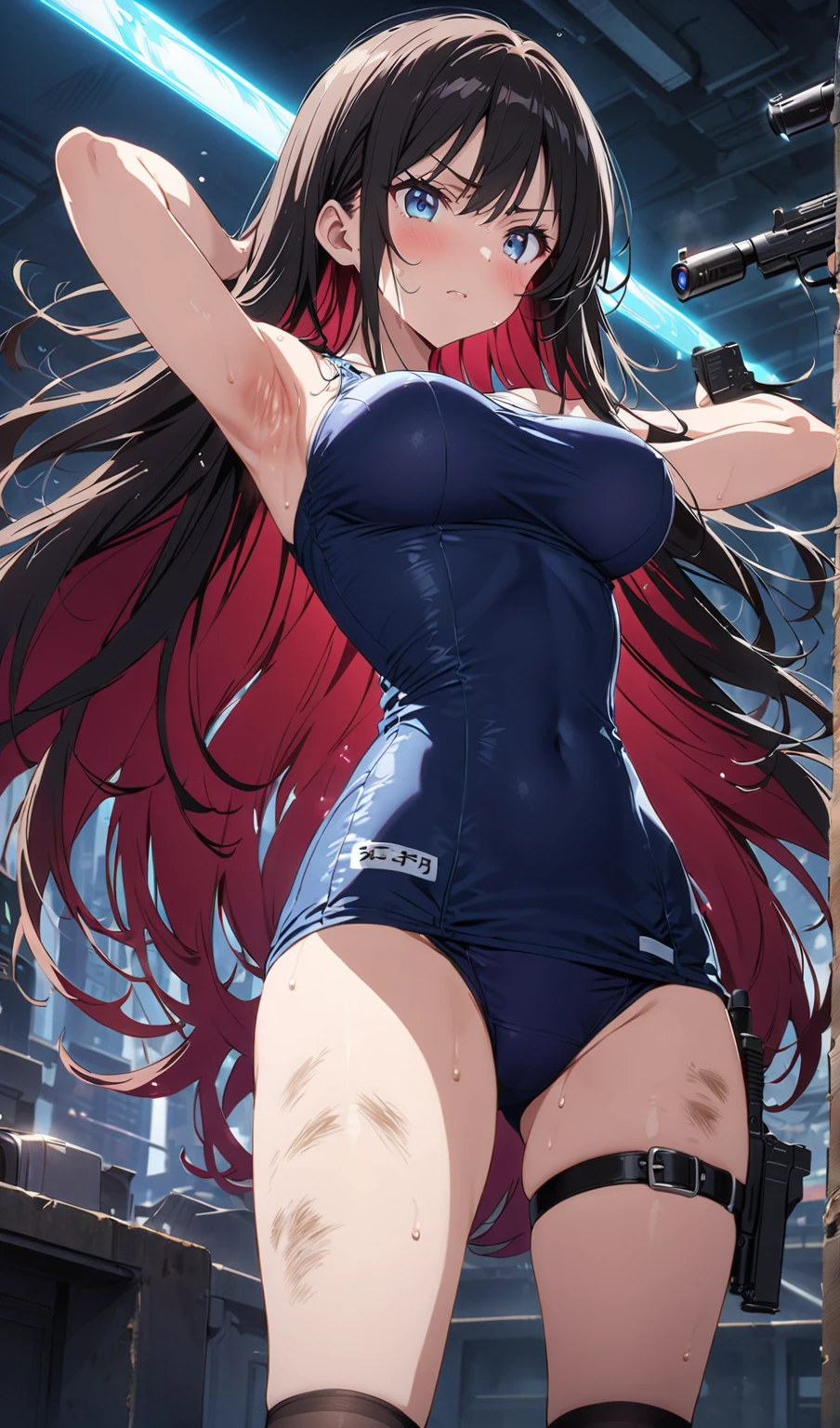 Giantess appears from underwater in front of a giant cruise ship, the cruise ship looks very small in front of her because it is giant, she is naked, she has red hair and white skin, she has small breasts but very sexy legs and her body is very curvy. Goddess, Attack, giant, cruise ship, full naked, sexy, hot, ocean, in middle of the ocean, without buildings, High quality, Red hair, hottest, tall girl, sexy legs, monster girl, cruise ship, giant cruise, attacking, evil, mad, without clothes, hentai, xxx
