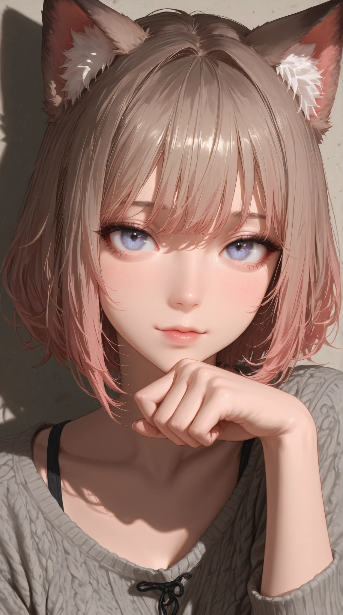 woman　Japan　Pastel Tones　Silver Hair　Bob Hair　Bobcut　cute　Seventeen　cute　beautiful girl　Bright and natural atmosphere　Transparency　Clear Eyes
