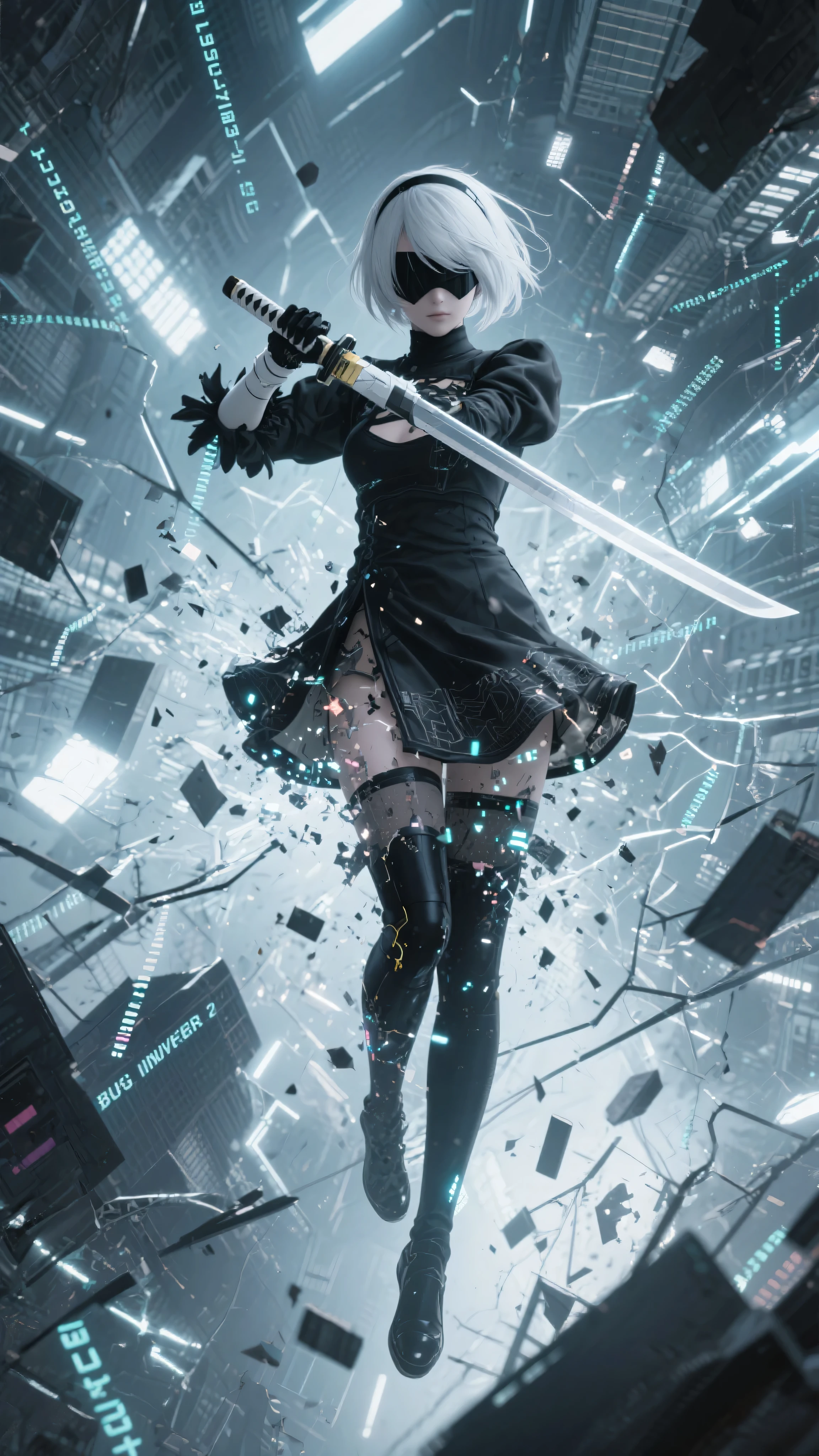 <lora:revgirlutena_himemiya-10:0.8> himemiya anthy, dark skin, dark-skinned female, short hair, crown, glasses, aiguillette, <lora:MikuOutfit-14:0.8> miku outfit, sleeveless shirt, grey shirt, detached sleeves, necktie, arm tattoo, skirt, thighhighs, thigh boots,
on futuristic concert,
