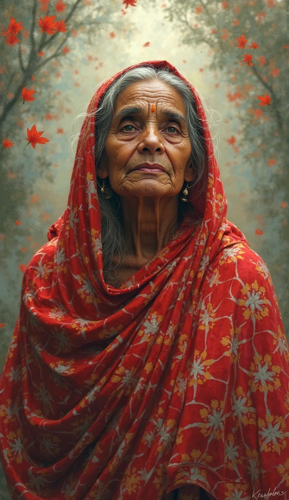 Old woman beautiful realistic face