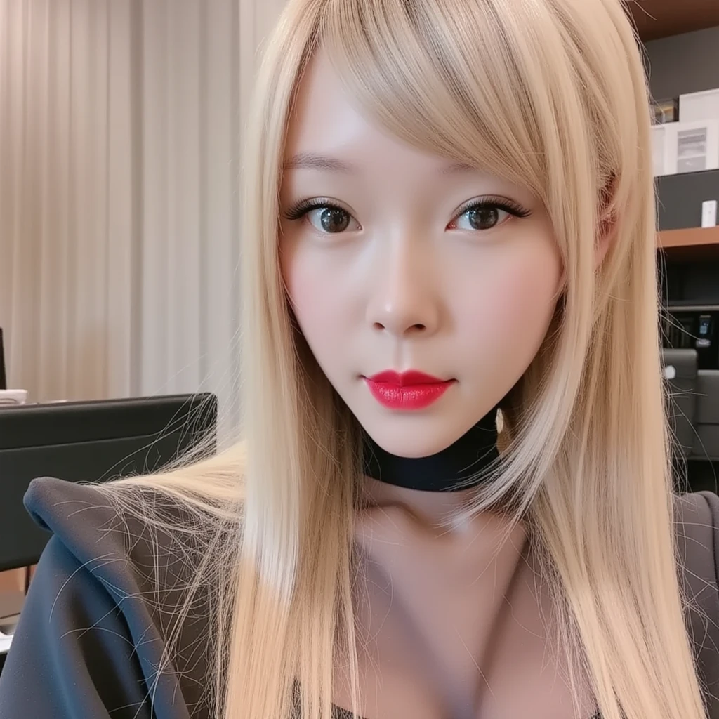 730717681　One lady、a blond、Beautiful skin、Colossal tits、Sunny days、red dress code、Hotel Lobby