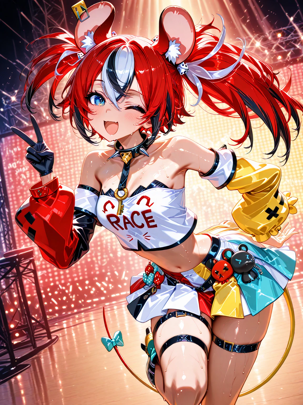 Beautiful virtual singer, Miku, with twin-tails, expressing pain, large eyes, rounded face, red outfit, floral print, HDR, UHD, studio lighting, ultra-detailed, realistic, 8K.
Sore expression, Machina-style body, vibrant pink skin, Teto Vocaloid, punching Miku, close-up, dynamic light and shadow, sharp focus, depth of field, physically-based rendering, professional, vivid colors, bokeh.