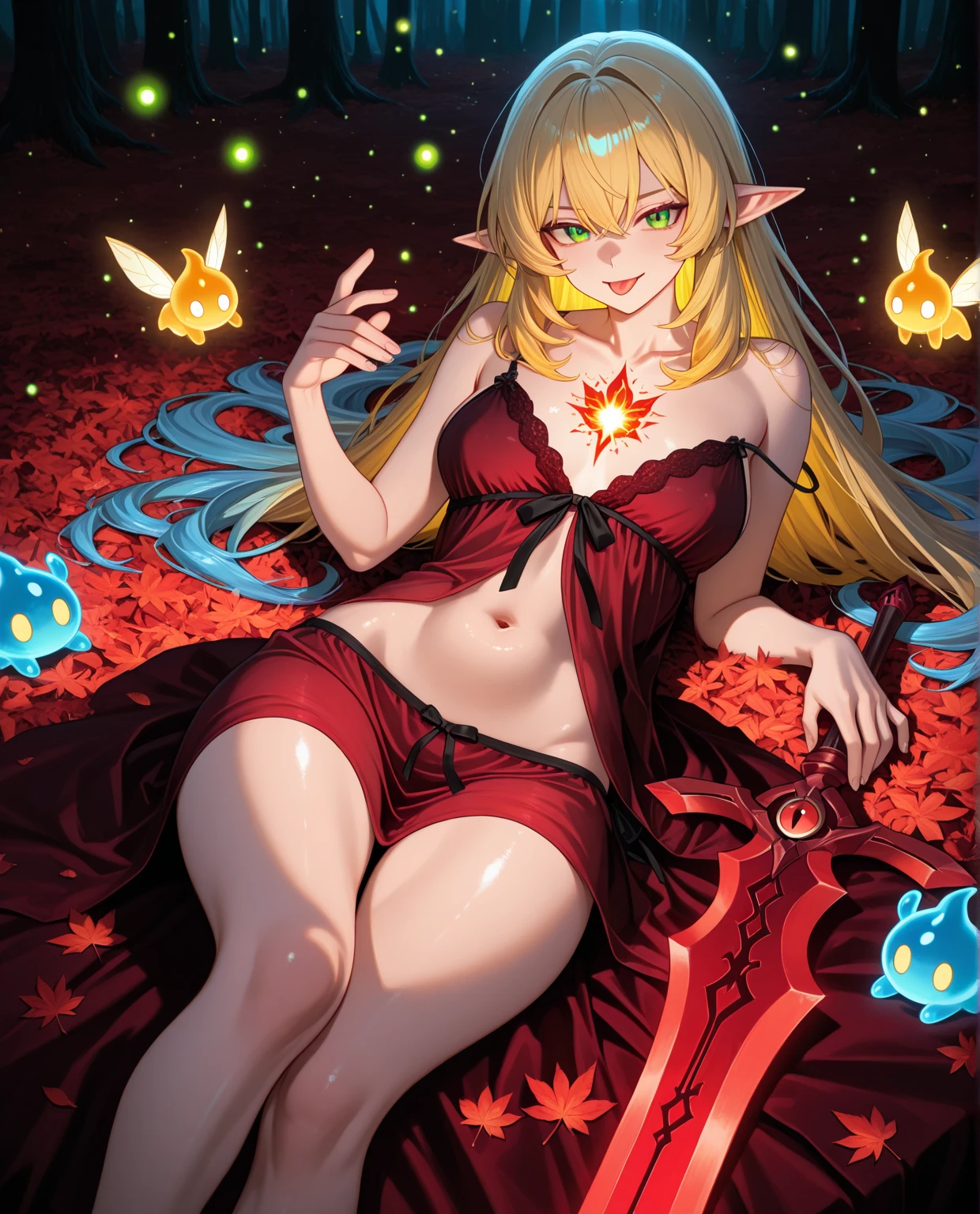 a beautiful female vampire wearing a ((blood stained: 1.5) white Cheongsam: 1.5), an extremely beautiful female vampire, ultra detailed face, blond hair, long hair, wavy hair, dark glamour make up, pale skin, red lips, (glowing red eyes: 1.2), visible (vampiric fangs: 1.2), she wears a ((blood stained white Cheongsam: 1.5)), elegant, intricate detailed Cheongsam, silk Cheongsam, small cleavage, ((Cheongsam is decorated with gems: 1.3)), she wears elegant knee high heeled boots, exquisite knee high heeled boots, there are stains of blood on the upper part of the dress, dynamic background, best details, best quality, highres, ultra wide angle, 16k, [ultra detailed], masterpiece, best quality, (extremely detailed), full body, ultra wide shot, photorealistic, fantasy art, dnd art, rpg art, realistic art, dark novel, Dark Art Painting Style, bldmoon