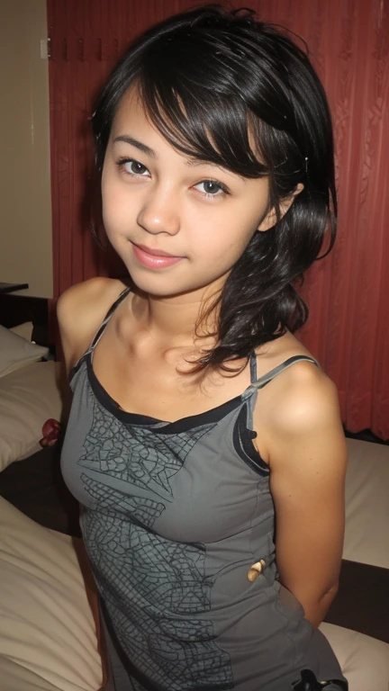 top Quority，Ultra-clear resolution,  (Asian girl's. 25 years old).  Body.  Sexy.  Slim.  Thin.  exciting.  (((Earrings-Earrings))),  long black hair. 
((White Micro panties)).   ((White Strapless tube top)),    long legs_full body.    Sleep.    lying around.   lie down.   eyes open.    On the bed.     Sleep.    lying around.   lie down.   eyes open.    On the bed