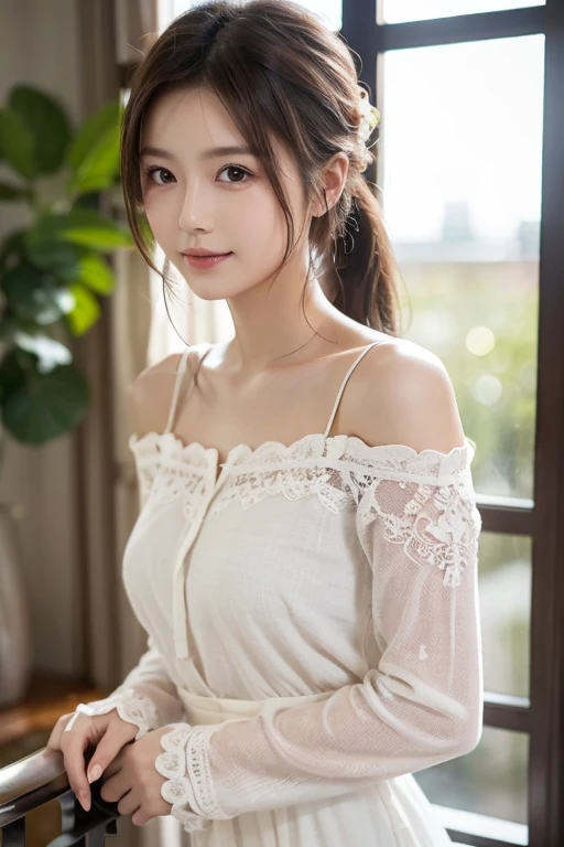 Delicate cheeks,Charming smile,White skin,beautiful clothes,,masterpiece