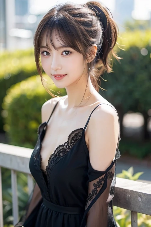 table top, highest quality, 8k, 8-year-old, teen, RAW photo, absurd, award-winning portraits, smile, alone, (night:1.8), idol face, delicate girl, Upper body, Digital single-lens reflex camera, looking at the viewer, Frank, Sophisticated,thin arms, professional lighting, film grain, chromatic aberration, (Eye and face details:1.0), (Bokeh:1.1) , (A neat and clean dress:1.1) , close your mouth , black haired , drooling eyes , breasts of average size