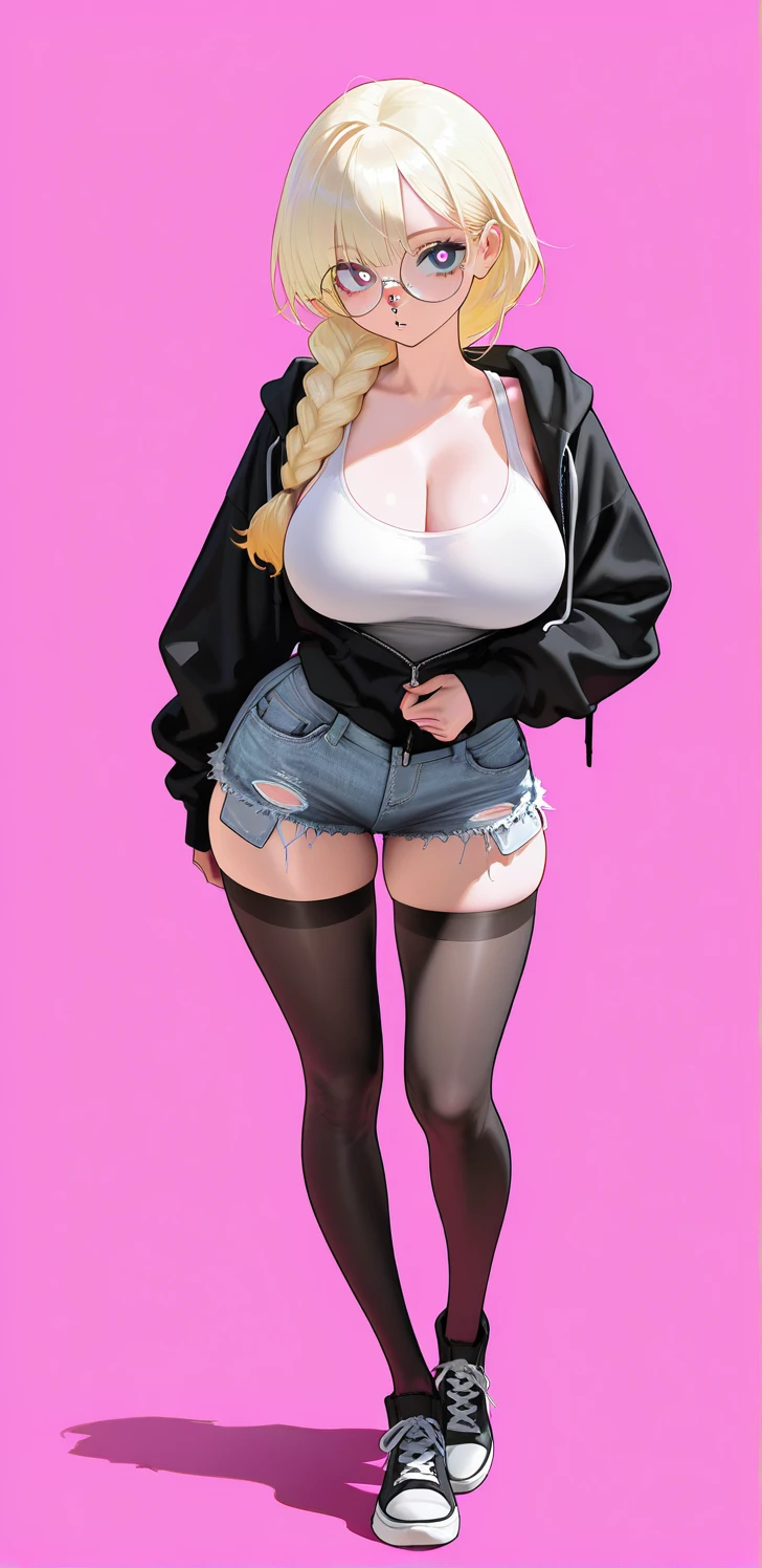 1girl, anime girl, anime, (dark skin), 2d girl, 16y, (fullbody), standing, anime girl, purple eyes, ((red lips, blowing kiss to viewer, heart, one eye closed)), (white hair), ((nipleless white bra, areolae, areola, areola exposed)), Solo, Slim, large breasts, big , big Breasts, sfw, Tight Shorts, low waist shorts, upshorts, The night school background, stars in the sky, looking at viewer, darker shadows, (((explicit))), (((shorts))), (((absurdres))), (((thigh gap))), cameltoe, (((cameltoe))), (((cleft of venus))), (((lowleg shorts))),