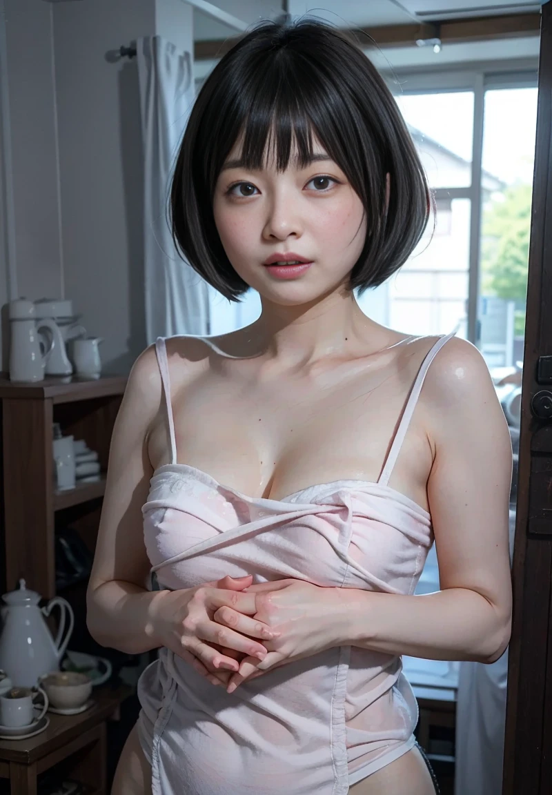 short-cut、undergarment、Santa Cosplay、Small breasts