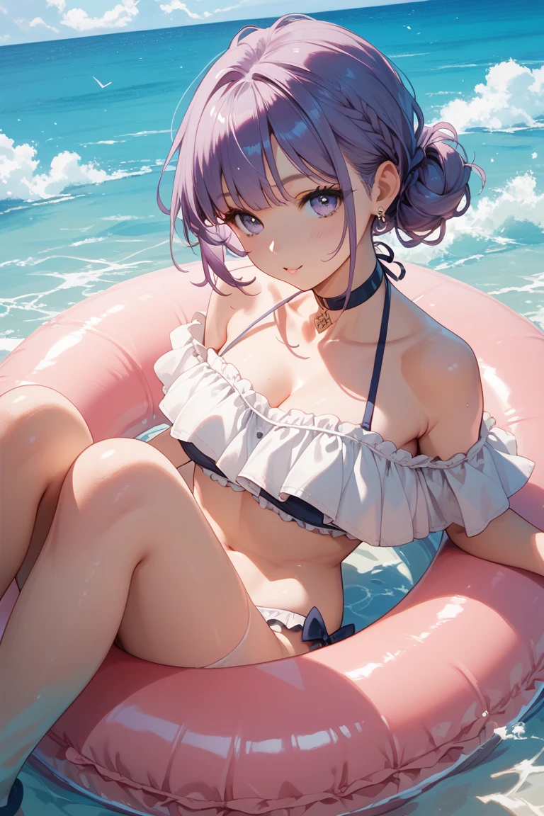 score_9, score_8_up, score_7_up, source_anime, best quality, masterpiece, official art, absurdres, highres, ultra-detailed,waifu2x,Collection: Slice of Life,break,1girl, short hair, medium breasts, beautiful detailed eyes, swimsuit, sweat, open mouth, (yawn:0.3), sleepily, lying, ocean, outdoors, wind, break,(clear line illustration:1.2),very high resolution, very aesthetic, super detailed skin, Best sexual lighting powered by famous artist, 8k,cute picture,beauty illustration,photoshop_(medium),,(Detailed Lighting),best anime 8k konachan wallpaper, pixiv contest winner,