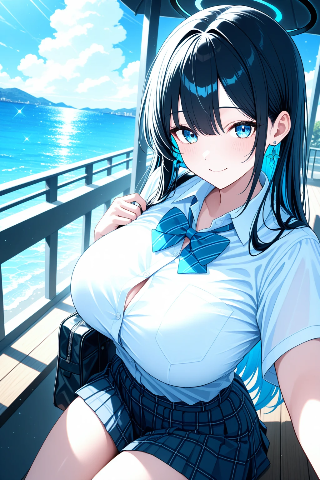 8K、RAW Photos、Highest quality、Super detailed、Super Resolution、Ultra HD、8K壁紙、Amazing details summer、evening、sunset、A rural road lined with rice fields、Paved roads、Woman walking on a country road、16 year old school girl in uniform、Drink water、School bag、Blue sky、Shining Sun、Water bottle、smile
((((Emphasize cleavage))))
((((I can see her panties))))
