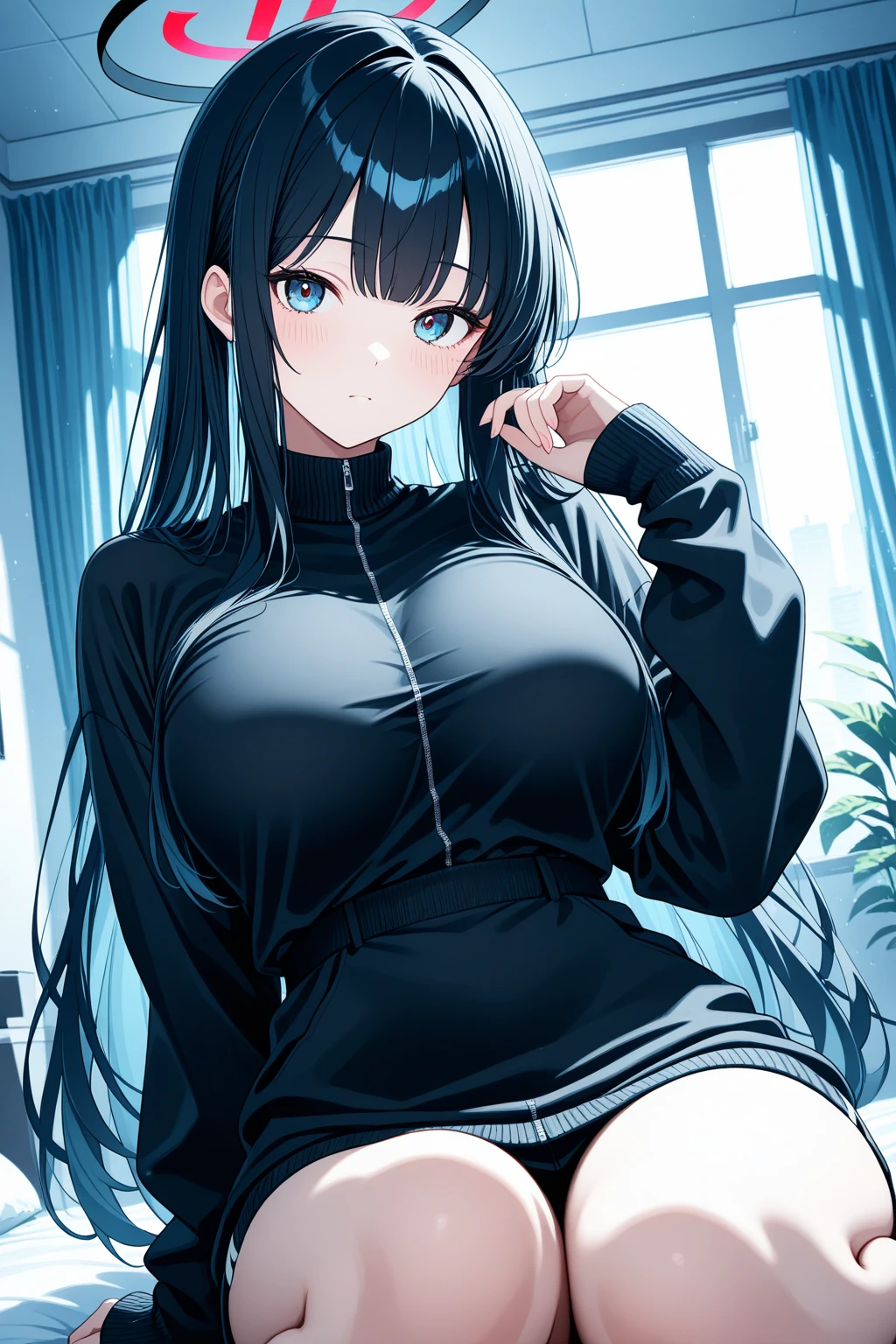 1 girl，locker room，scantily clad，Panties，Change clothes，Big breasts，Bodysuit Skirt，