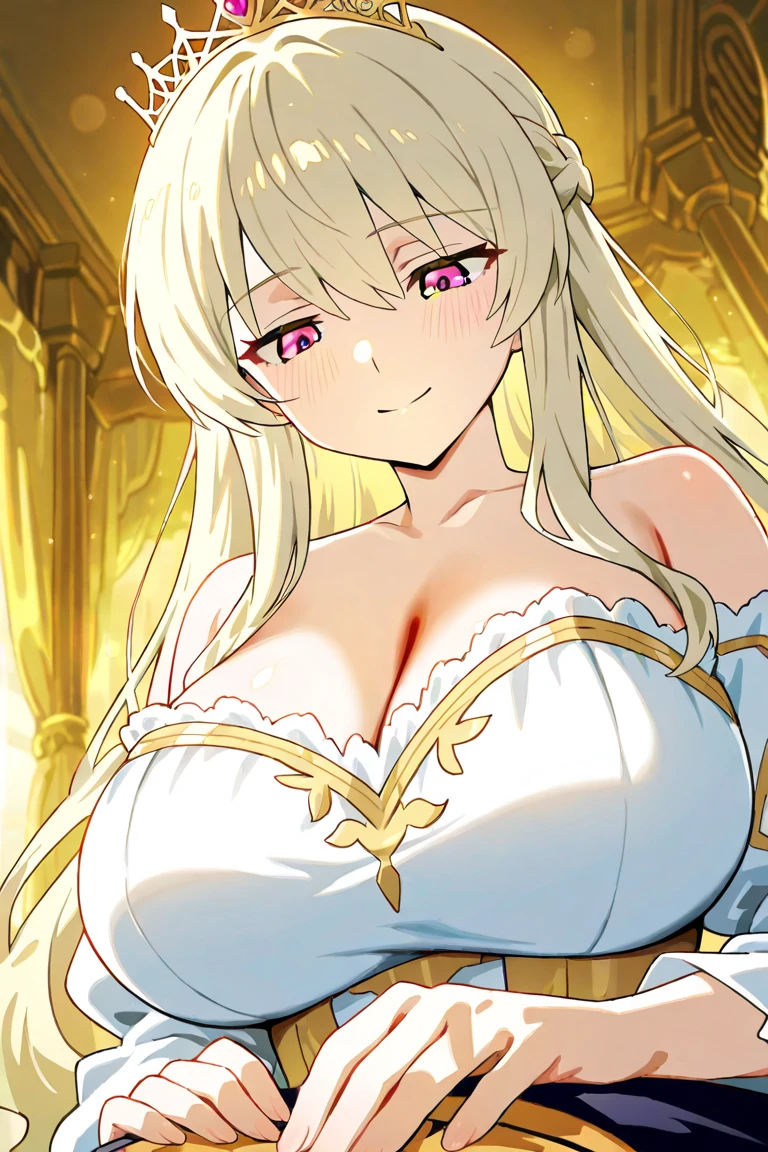 (Upper Body:1.3),medium shot,anime,masterpiece,gravure, 8k,Realistic, Beautiful woman,Elegant mature elven woman, Elf Ears,blue eyes, gravureポーズ,(Aesthetic Anime Eyes:1.3),(large breasts),Blonde Hair,White Dress, (White bodysuit), smile,Beautiful breasts,8K resolution, High quality CG, Beautiful CG, Soft Light,looking at viewer,(24-years-old),witch,