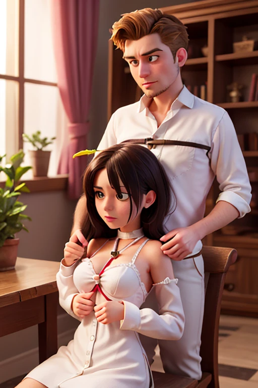 NSFW,Hololive,Kazema Iroha,Blonde,ponytail,hair ornaments,Headband,Maid clothes,Micro Mini Skirt,garter belt,belly button,Cleavage,Embarrassed,blush,Excited,(Perfect hands),(Perfect Anatomy),(masterpiece),(highest quality),One man,being molested by a man,A man is touching my buttocks,My breasts are being massaged,(orgasm:1.5),I feel pleasure,Collar on a leash,Happiness,Luxurious mansion