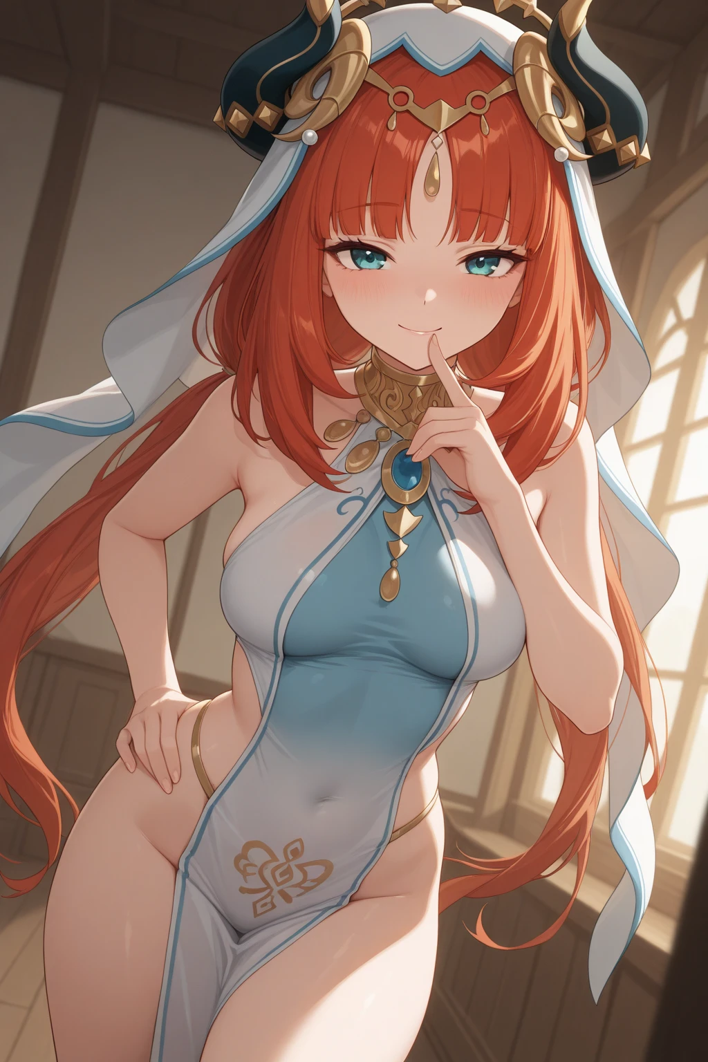 Reate a Fox girl with a Beautiful long hair, she had blue eyes, a pretty body, and a big ass.