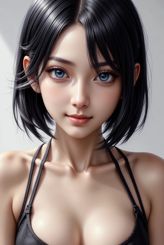 (masterpiece, best quality:1.2),  noodle (gorillaz), black hair, 1girl, streaked hair, black eyes, multicolored hair, bangs,  parted lips, breasts, small breasts,  bob cut, seductive smile, sexual expression, cohf naked asian woman covered in semen, Photorealistic, Hyperrealistic, Hyperdetailed, analog style, hip cocked, demure, low cut, black lace, detailed skin, matte skin, soft lighting, subsurface scattering, realistic, heavy shadow, masterpiece, best quality, ultra realistic, 8k, golden ratio, Intricate, High Detail, film photography, soft focus