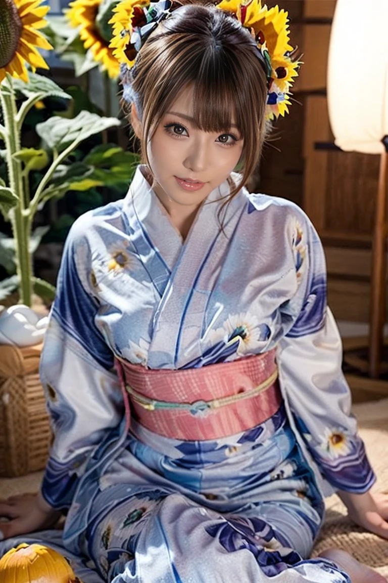 Masturbation　Erotic　Silver Hair　yukata