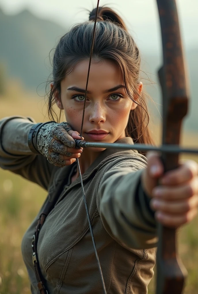 TikToker girl Garmin warrior holding a TikTok bow