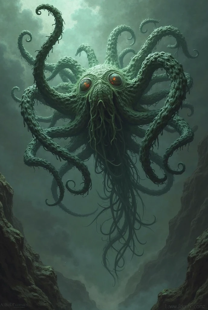 comic Art of a lovecraftian god, cthulhu, tentacles, unsettling, complex lighting, complex scene,(style of edwin lord weeks), (Style of Monet), oil painting, brush strokes . graphic illustration, comic art, graphic novel art, vibrant, highly detailed