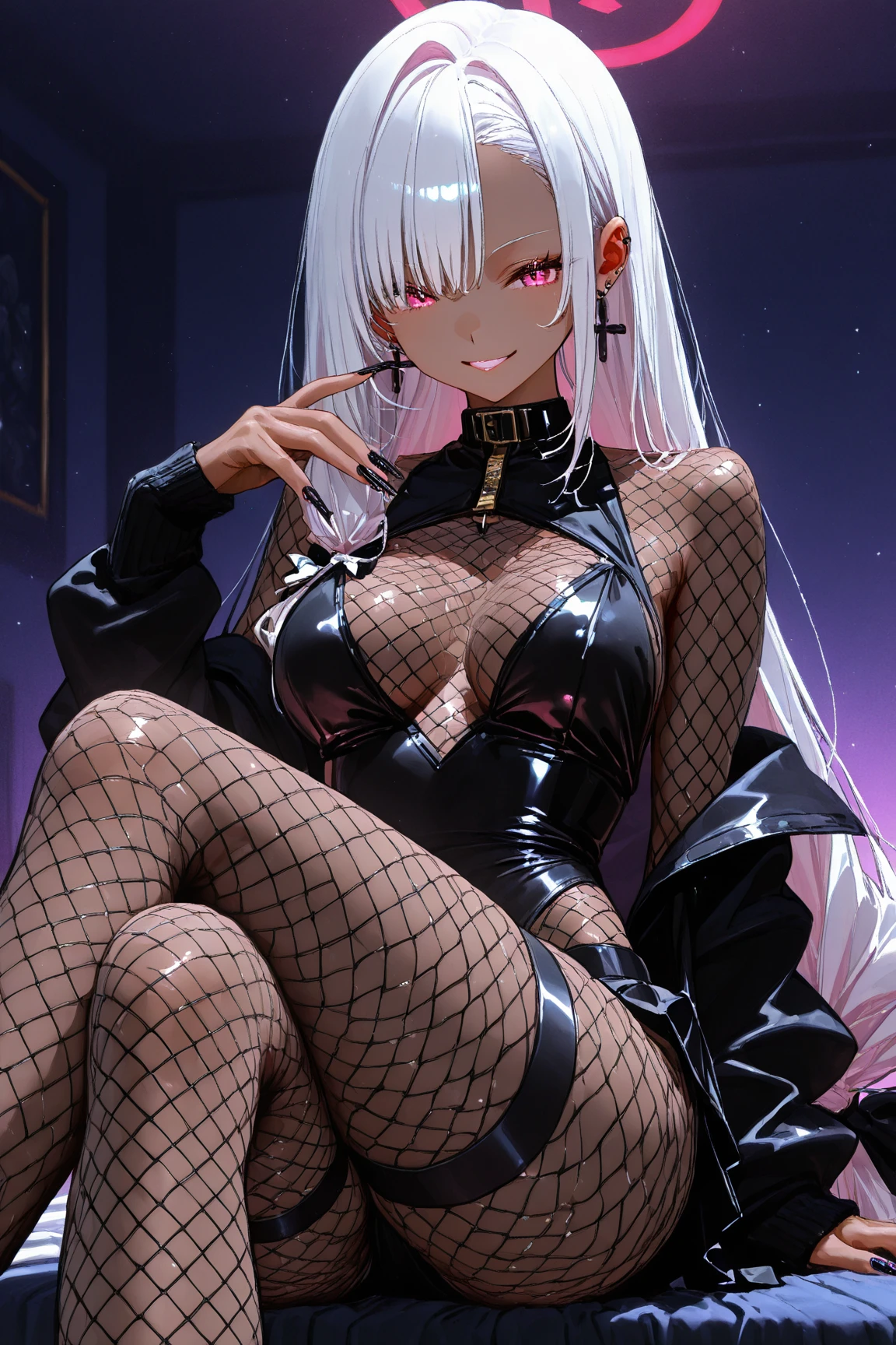 Villainous Daughter、Lady、dress、カクテルdress、、slit、Mature Woman、Fallen into evil、Exquisite breasts、Bewitching Smile、Villainess、Wicked Smile、latex、Long gloves、Thigh-high boots、Strong gloss、Beautiful feet、lure、Venus flytrap、Fascinating