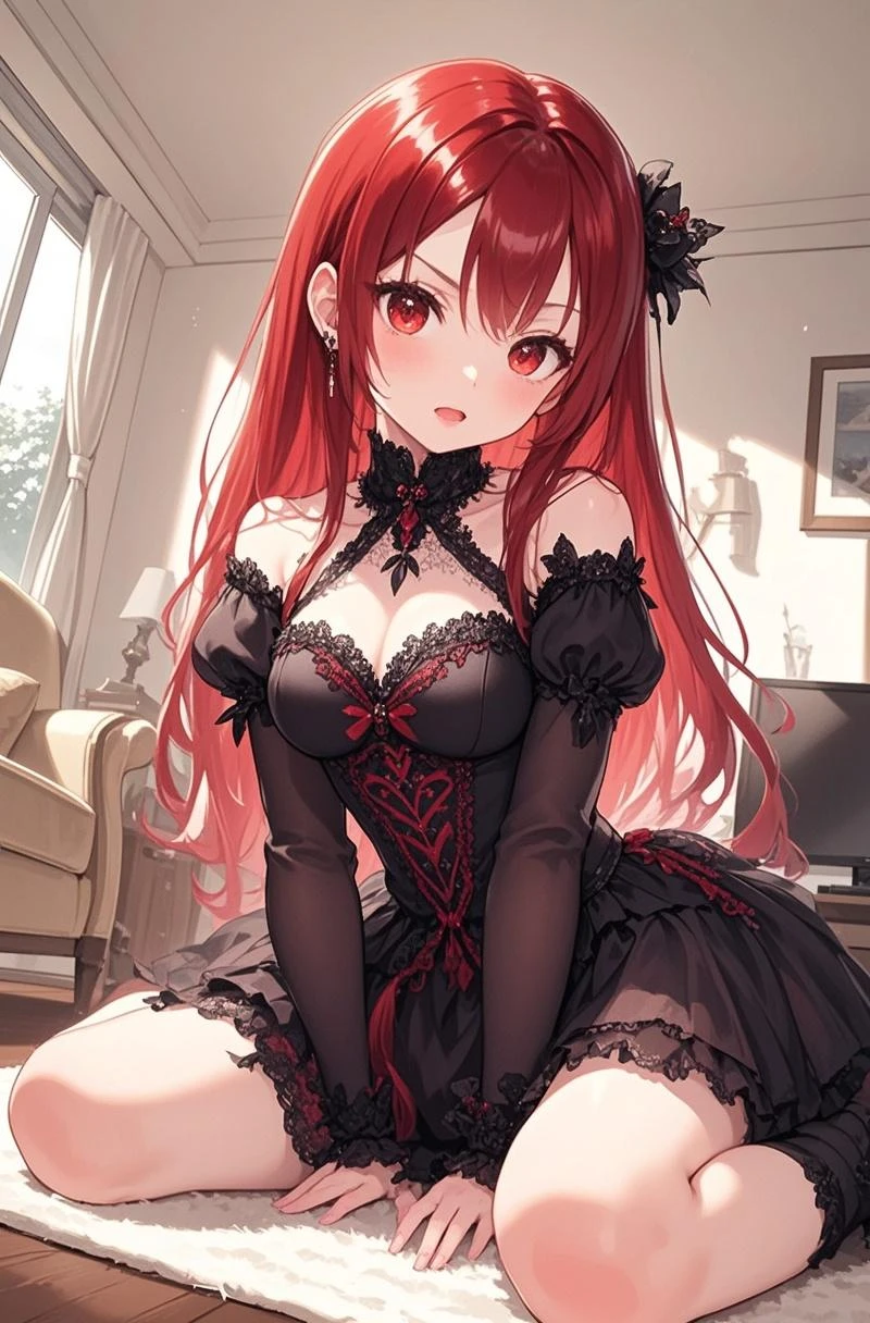 very cute devil and angel、12 year old girl(2 people)、(Breast size according to age)、standing position、full body shot、nipple shape)、not wearing panties、background starry sky、Red Moon、