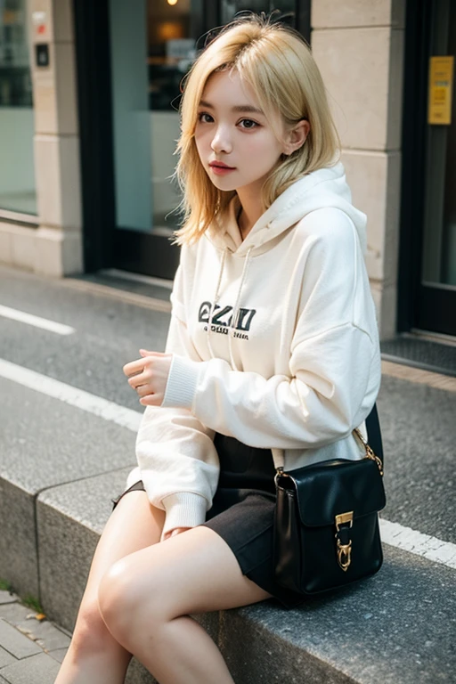 ((masterpiece, top quality, high definition)),College girl leaning against a wall with a skateboard, casual clothing style, she is wearing streetwear, ad image, woman in streetwear, japanese streetwear, styling, cool style, simple style, style of masami kurumada, one piece style, dressed with long fluent clothes, casual streetwear, cute casual streetwear, short pants, asymmetry!!, lookbook