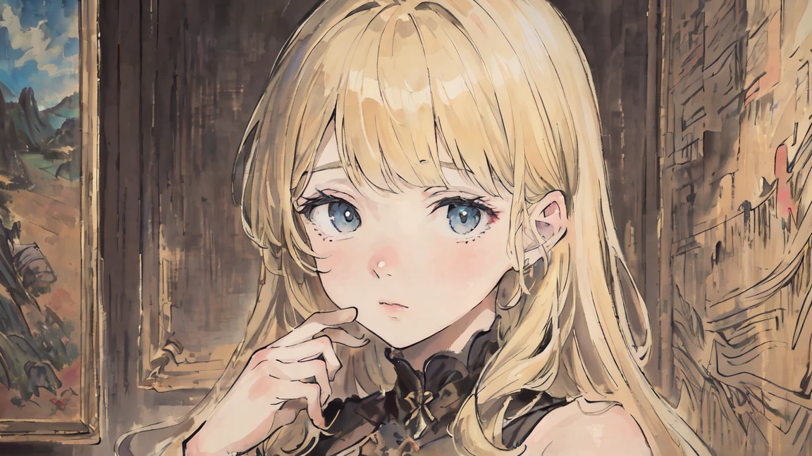 Masterpiece, top quality, very delicate and beautiful girl, very delicate and beautiful, world masterpiece theater, super definition, top quality, blonde, high res, very elaborate, girl, top quality, illustration, look at the viewer people, impasto, canvas, oil painting, realism, realistic
