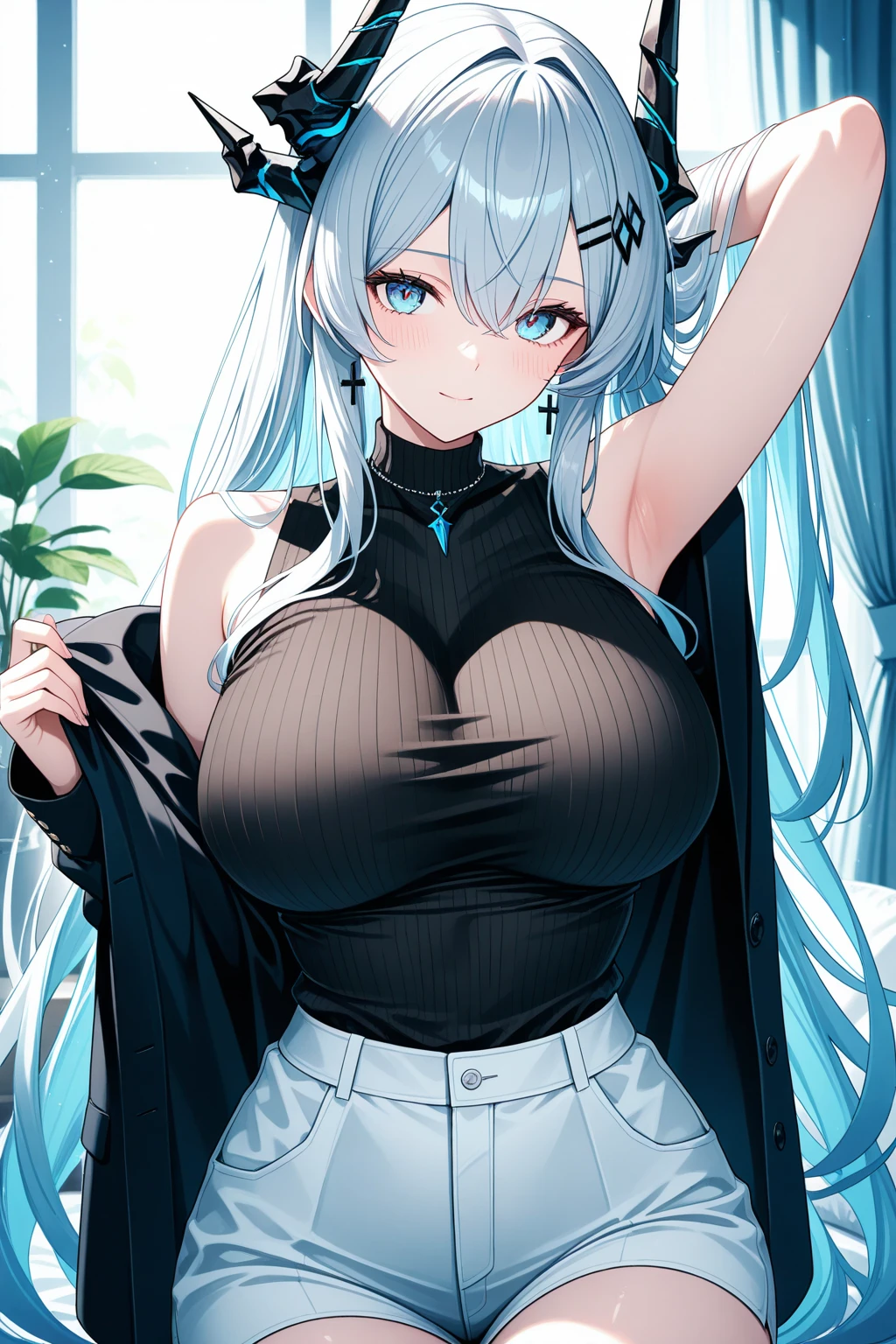 female nurse, white shirt, nude, 1 girl, nsfw, ((see through)), doctor coat, no bra, take off your coat, (big breasts: 1.4), cleavage, (masterpiece, high resolution, realistic: 1.3), pretty girl, gray hair cascading, seductive blue eyes, seductive figure, (sexy outfit:1.2), revealing clothes that accentuate her curves, (medium and firm bust:1.1), well-proportioned legs and toned, perfectly round and full butt, toned belly, sexy body, sensually satisfied expression, moment captured in photo, fluid movement,Kneeling posture, posture two hands pulling on the collar, revealing breasts, rosy, enchanting atmosphere, magical light, magical ethereal light, vibrant colors, bed kneeling background, seductive expression, exudes charm and sensuality. With the use of depth of field (DOF), super resolution, and high megapixel rendering, every element comes to life with cinematic lighting and anti-aliasing techniques like FKAA, TXAA, and RTX. The addition of SSAO (Screen Space Ambient Removal) and various post-processing effects in both post-production and tone mapping take picture quality to a whole new level. With the use of depth of field (DOF), super resolution, and high megapixel rendering, every element comes to life with cinematic lighting and anti-aliasing techniques like FKAA, TXAA, and RTX. The addition of SSAO (Screen Space Ambient Removal) and various post-processing effects in both post-production and tone mapping take picture quality to a whole new level. -imagine - --auto --s2