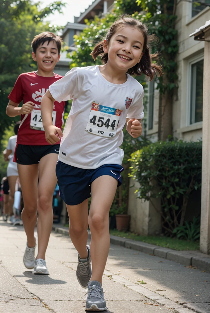 Dad carrying a kid's marathon
