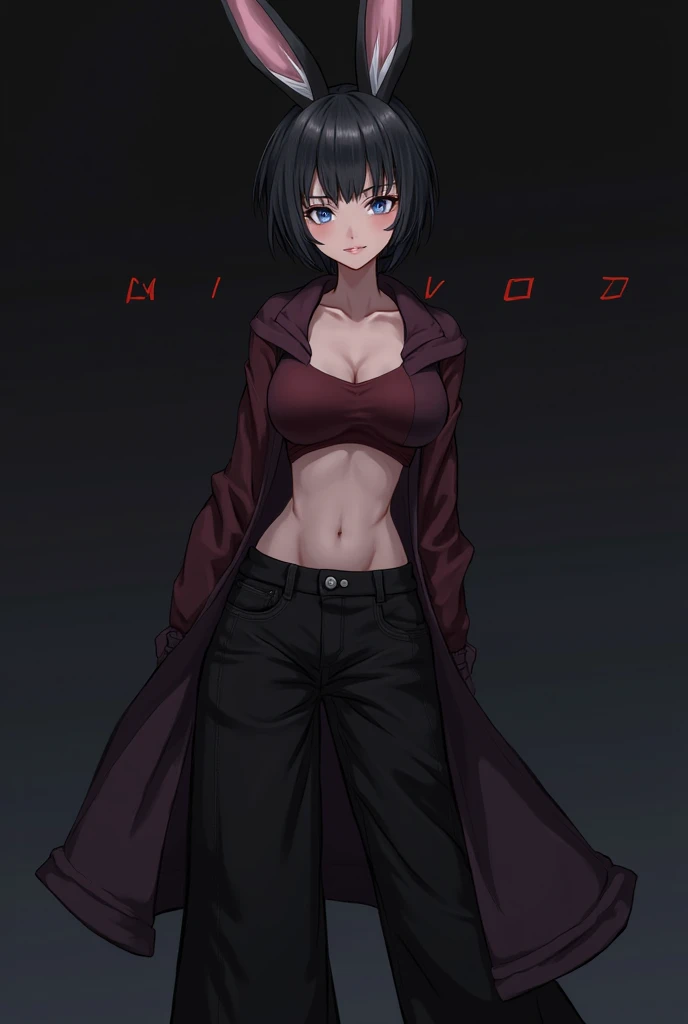 4k quality, sexy very thin girl, red eyes and well detailed, with torn clothes, short black hair, showing her pussy