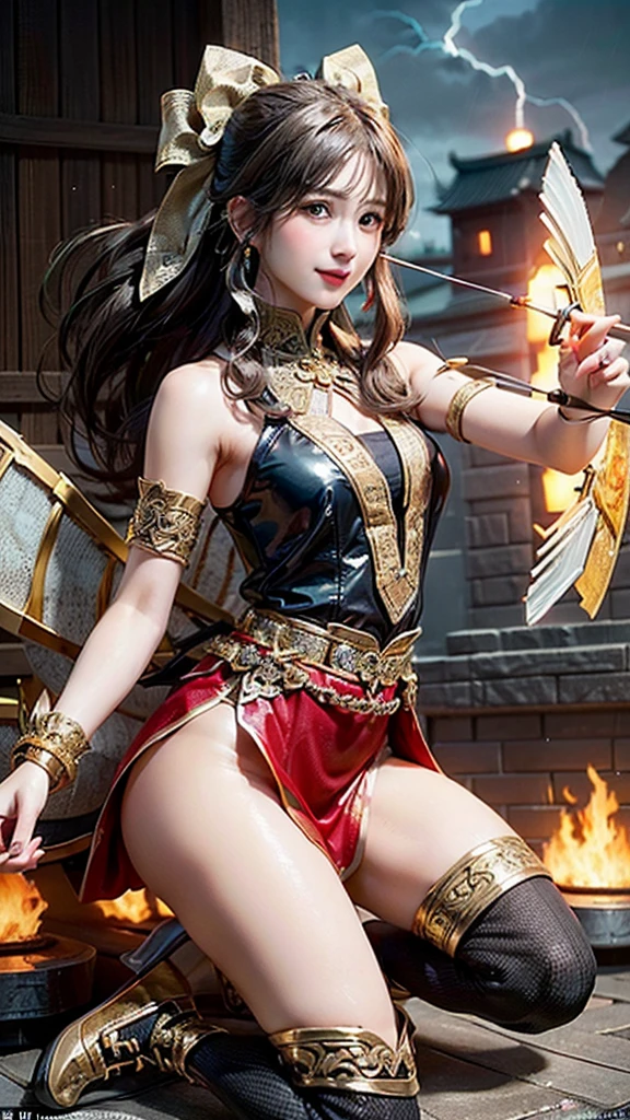 (((mulher))), (((melhor qualidade))), (((obra prima))), (((adulto))), ((( Vision from the waist up ))), Uma mulher gladiadora loira, of 30 years with athletic body, arabic , capuz, Half-moon symbols and golden stars on clothing, Arabic symbols, many jewels, (((sozinho))), (((1girl))) , Gladiadores do Brooklyn, quase nua no estilo selvagem urbano de Simon Bisley para a capa da revista Heavy Metal, cabelos moicanos, pose sensual, tiny leather panties, , Minimum clothing, black and red arabesque pattern, armadura, cheio de pontas e estrelas, (((da cintura pra cima))), mohawk hair with small braids, explosion of colors, Wowdk