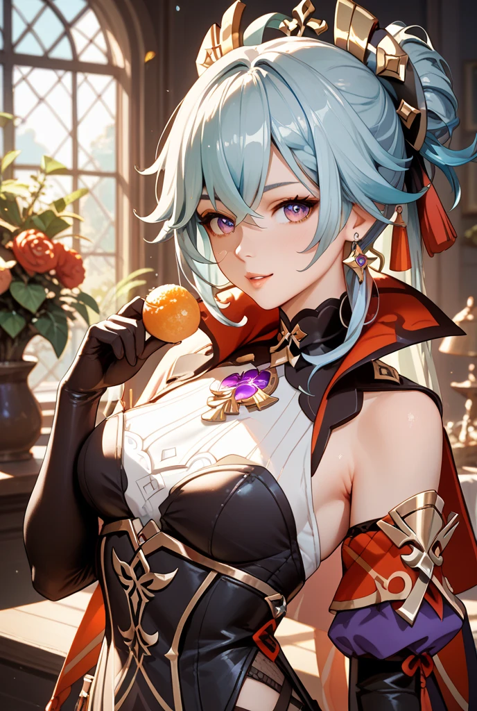 (masutepiece: 1.3), (max resolution: 1.2), (Ultra HDTV: 1.2), cinematric light, Detailed eyes and skin, detailed facial features, Resolution in 8K, Perfect Style, Beautiful face, acurate, Anatomically correct, Highly detailed facial and skin texture, Detailed eyes, 二重まぶた, tthin eyebrows, Glitter Eyeliner: 1.2, Natural cheeks, shinny skin, Fair skin: 1.2, Shiny little necklace, (Glossy lips: 1.4), (State-of-the-art clothing:1.2)、 (mischievous look: 1.2),Little Devil Woman , Highly detailed facial and skin texture, Detailed eyes, large shiny earrings, shiny lips: 1.4,Exposed cleavage,Full-body angle of view,Beautiful eyes, long, A sexy,Have sex appeal,Dynamic angle of view,Pose Seductive,Physical beauty,long legged,beauty legs,Thin leg。