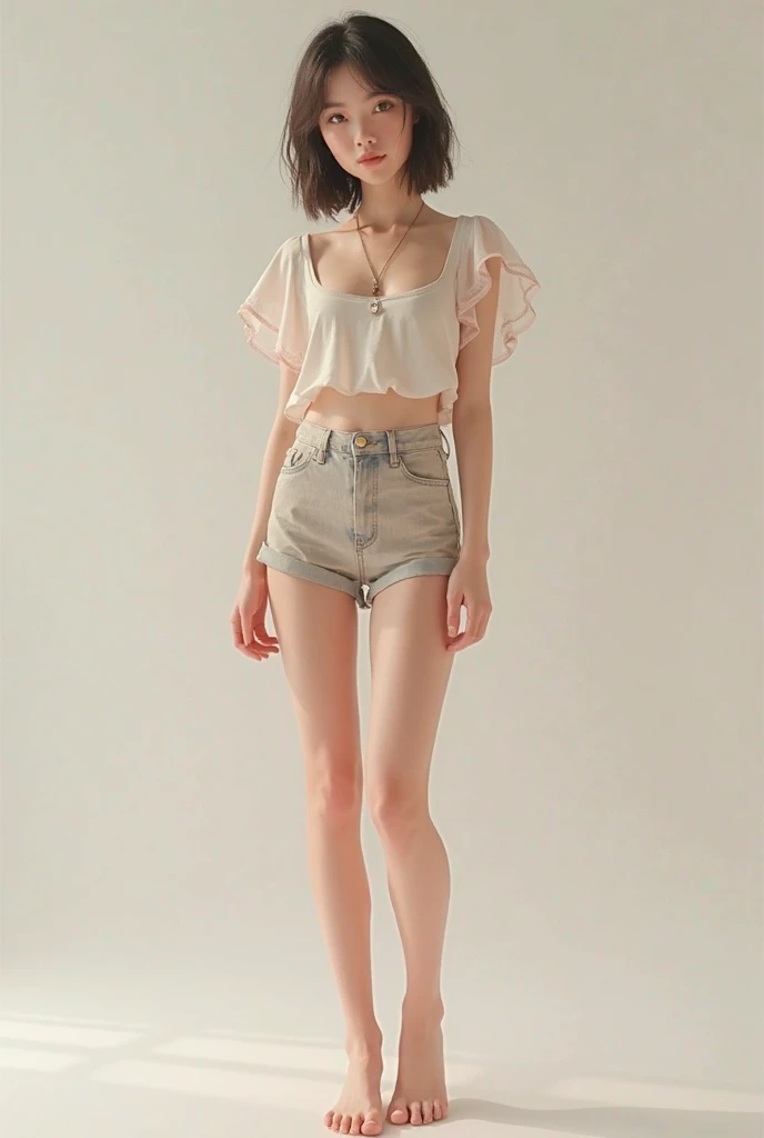 Tropical background、highest quality、Ultra-high resolution、beautiful、cute、alone、A 10-year-old with a grown-up face、smile。Beautiful young female model、tall、Bright expression、Photorealism、An exceptionally beautiful girl、Beautiful expression、Wet body、radiant white skin、Charming beautiful brown slit eyes、double eyelid、fashion girl。Close-up portrait。Healthy Face。Skin care cosmetics、Professional Lighting, (full body:1.9), wide forehead, (spread legs:1.8), (nude:1.7), master piece, (opened pussy:1.5), natural face, (flat chest:1.8), pinch your own nipples, Close your eyes、open mouth、Sticking out tongue、stick out one's chin、Looking down, (holding arms up behind head:1.5), (spread pussy:1.5), right hand behind head, left hand on left nipple, boyish、(Very Short Hair:1.7)
