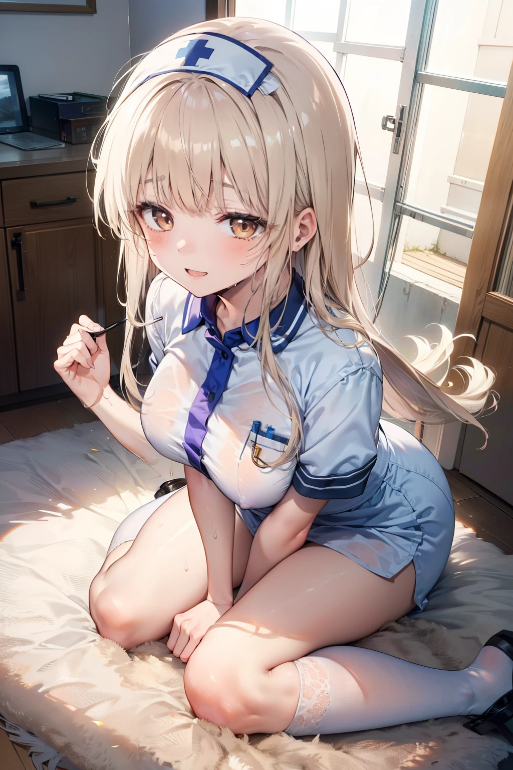 masterpiece, Highest quality, In detail, 5, (beautiful girl), cute, (tits), (Pull up your skirt to show your panties), high school girl, group, multiple