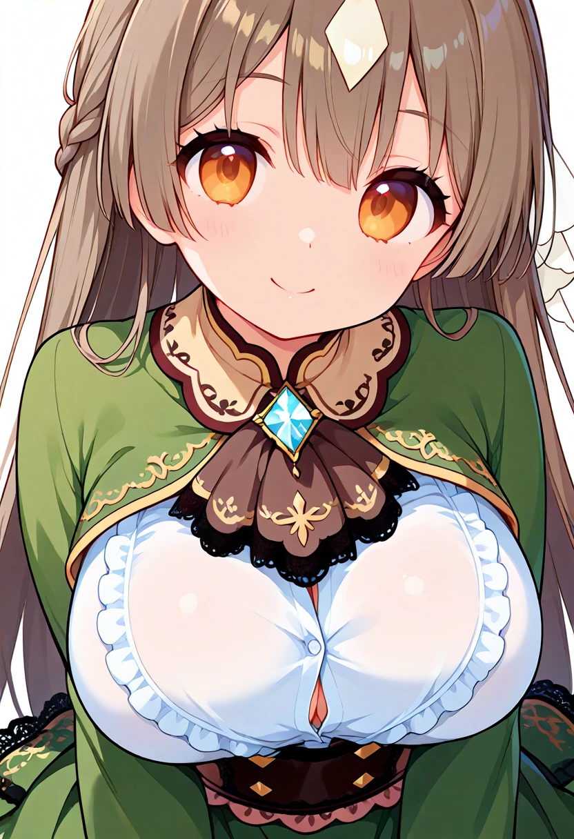 16k,1girl, Satono diamond \(umamusume\), umamusume, yellow eyes,big breast,thick thighs, , sailor collar, bowtie, purple shirt, sailor shirt, short sleeves, white skirt, white thighhighs,arm up,armpit focus,breast focus,blush, :o,natural lighting, (masterpiece, best quality), detailed scenery,looking view,(heart in eyes,heart,Heart Eyes),pov,white background