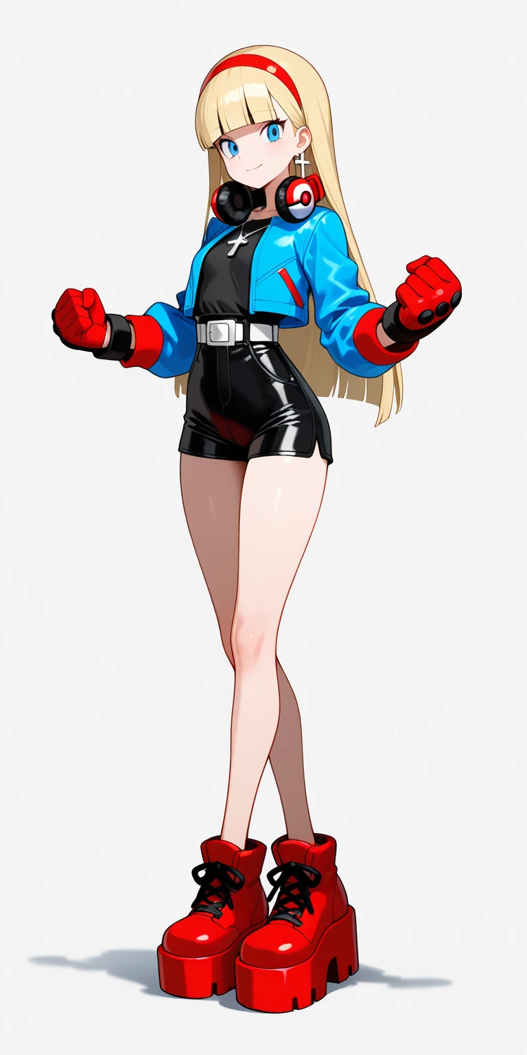 1girl,solo,
high contrast,artist:(Hisato Murasaki:1.3),mika pikazo,migolu, wanke, maccha \(mochancc\),
dspanther,persona 5,blonde hair, long hair, twintails, swept bangs, blue eyes, red bodysuit,pink gloves, zipper, cleavage, clothing cutout,(red panther mask:1.25),Persona 5 style,
fighting stance,dynamic poses,(motion lines,speed lines:1.2),
simple background,red background,strong shadows,Obvious light and shadow, black shadow,Obvious color difference,
(masterpiece,best quality,absurdres),Detailed eyes,Nineteen year old teenage girl,
<lora:dsann_a3b:0.8>, <lora:neg4all_bdsqlsz_xl_V91:1> <lora:DetailedEyes_V3:1> <lora:Hcontrast:0.9>
