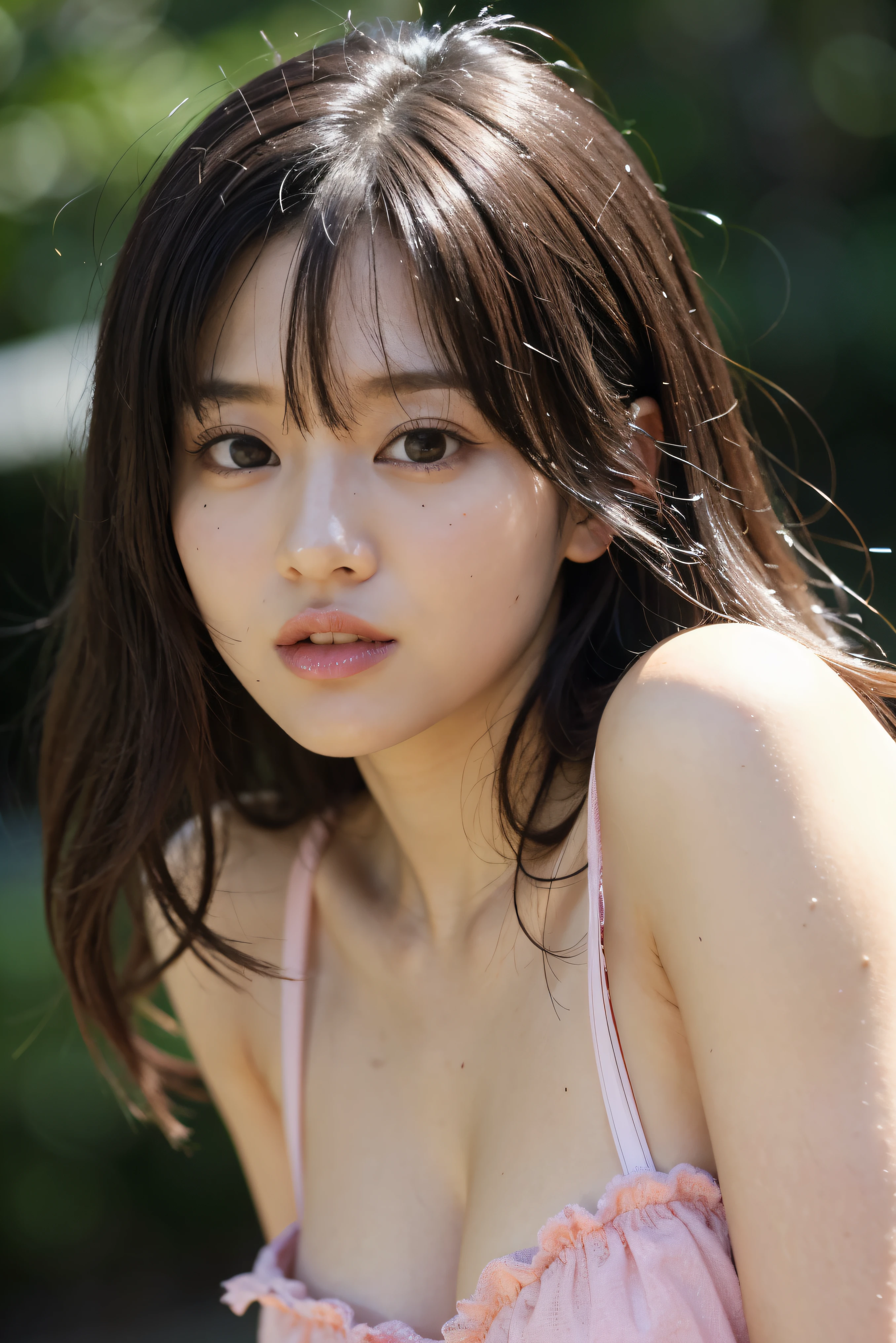 table top, highest quality, figure, Super detailed, finely, High resolution, 8k wallpaper, 完璧なダイナミックな構figure, detailed and beautiful eyes, natural lip, sexy knit dress , Super oversized breasts:2.8、I can see the cleavage、cleavage, random sexy pose, full body