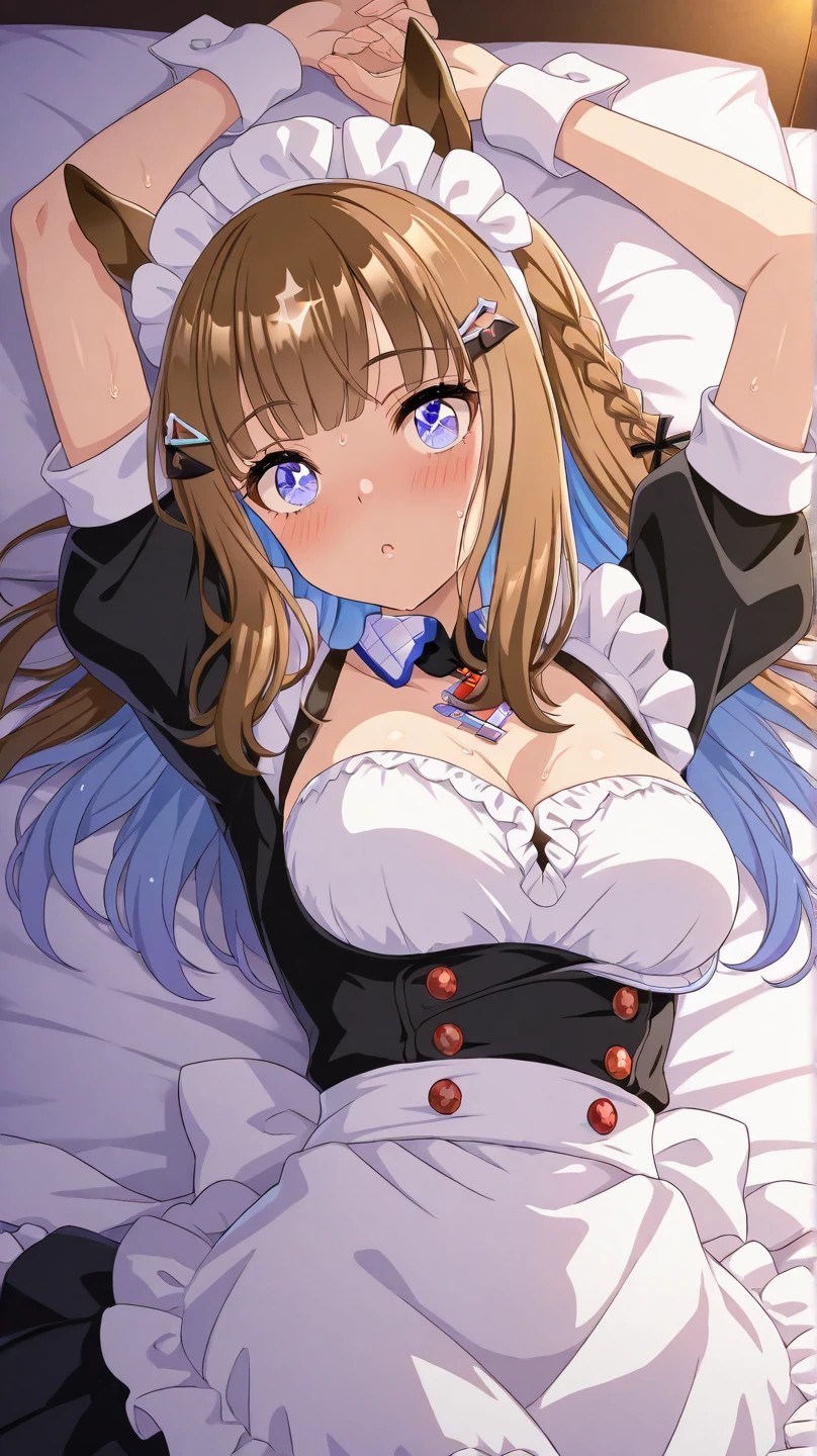 (tuxedo jacket), (white leotard), smiling(short height)(young girl), (black bunny ears), (huge round breasts)(big boobs), narrow waist, belly button, small hips, (bare hips), (thin legs)(bare legs), (thin thighs)spread, (white high-heel), (silver ponytail)(white ribbon), (Highly Detailed CG Unity 8K Wallpaper) (Better Quality) (Better lighting)