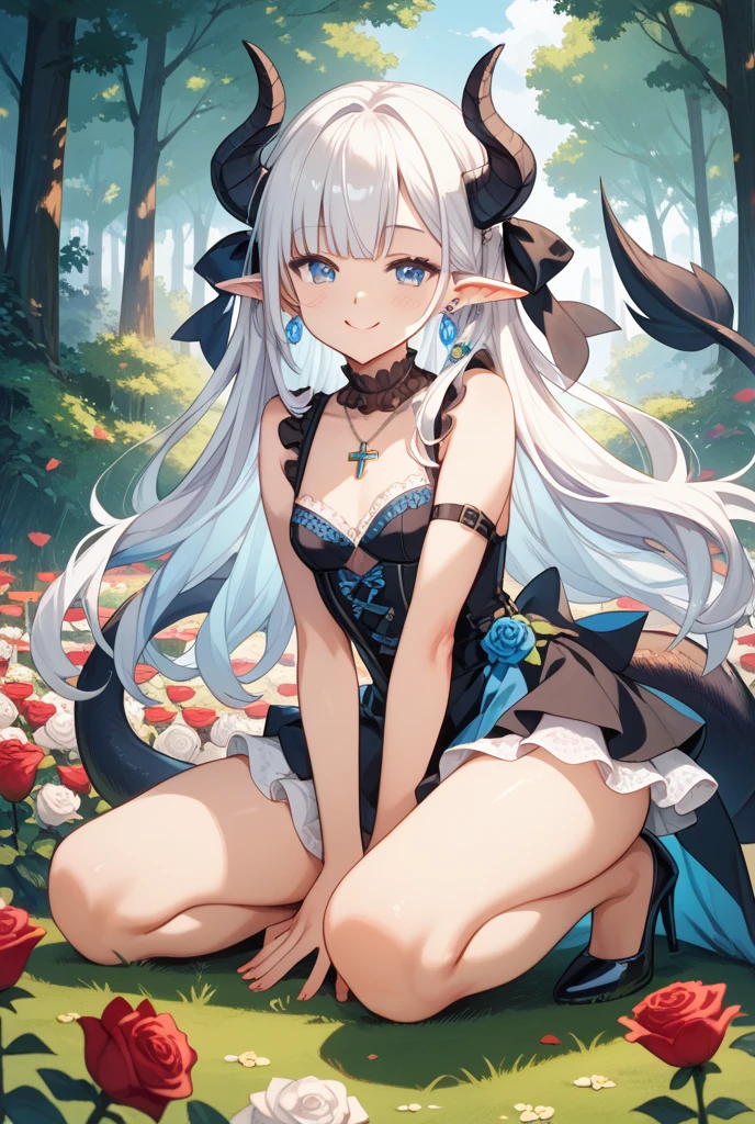 (height_difference:1.6), (size_difference:1.4), forest, poor clothing, farmer clothing, dirty clothing, (2girls:2), adventurer clothing, , (yuri:1.4), two girls together, she is much (taller:1.2) than her, (a giantess looking down at a minigirl), she is looking down at her, a giantess staring down at a minigirl, a giantess looming over a girl, eyes, face, collarbone, a giantess with a girl in front of her breasts, long hair, a giantess elfgirl, huge breasts, navel, boots, smug, happy, frills, cute (dress:1.2), clenched hand (minigirl:1.5), full body, petite, small breasts, boots, scared, clenched hand